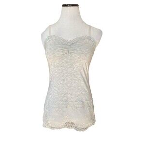 White House Black Market Womens Lace Trim Cami Tank Top Size S Y2K Office Siren